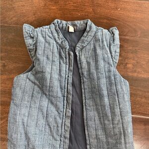 Tea Collection Denim-Look Quilted Vest in Blue